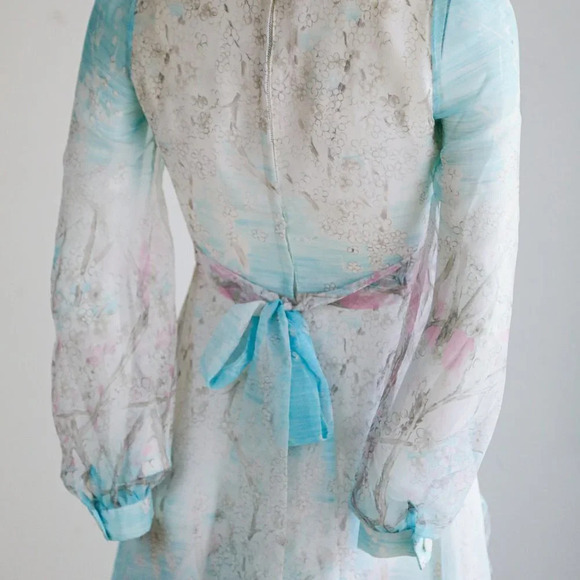 Cherry Blossom Watercolour print Chiffon Dress - Picture 8 of 12
